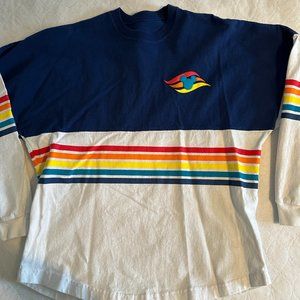 Disney Cruise Line DCL Spirit Jersey White Blue Rainbow SZ S
